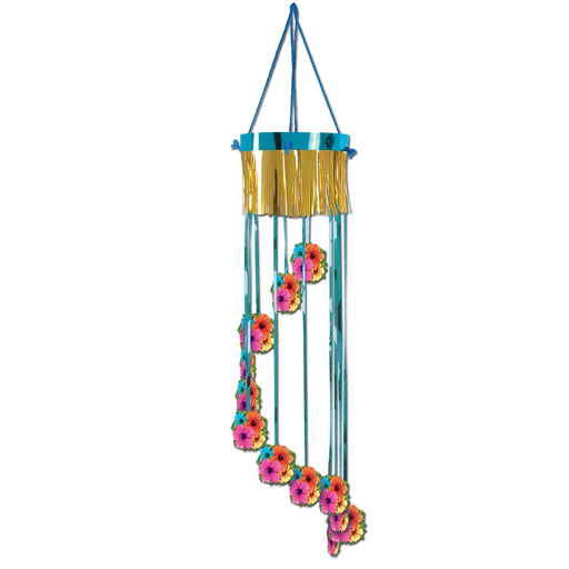 Hibiscus Shimmering Spiral – 3' 4" – (1/Pkg) by Beistle for Luau Metallic