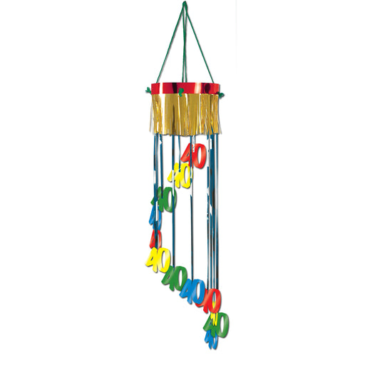 "40" Shimmering Spiral – 3' 4" – (1/Pkg) by Beistle for Birthday-Age Specific Metallic