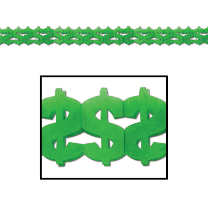 "$" Garland – 5¾" x 12' – (1/Pkg)