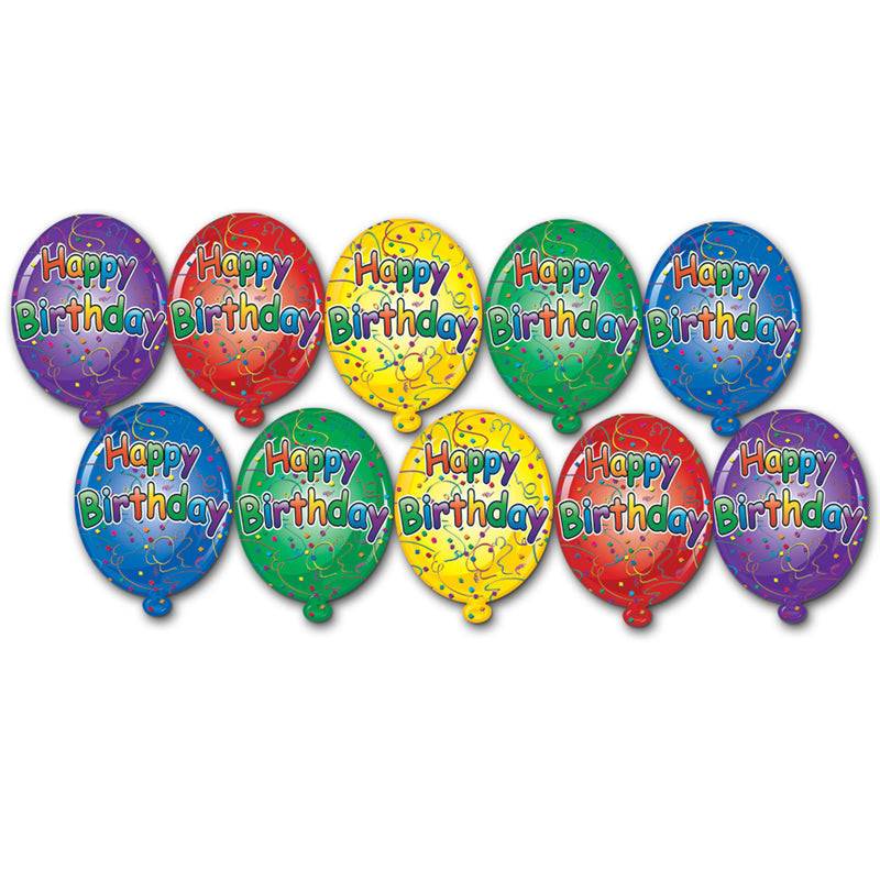Mini Happy Birthday Cutouts – 4½" – (10/Pkg)