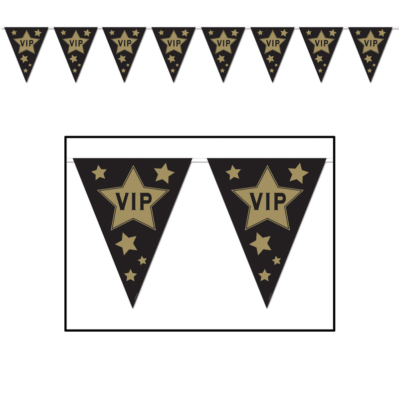 VIP Pennant Banner – 11" x 12' – (1/Pkg) by Beistle for Awards Night Pennant Banners