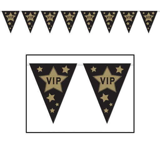 VIP Pennant Banner – 11" x 12' – (1/Pkg) by Beistle for Awards Night Pennant Banners