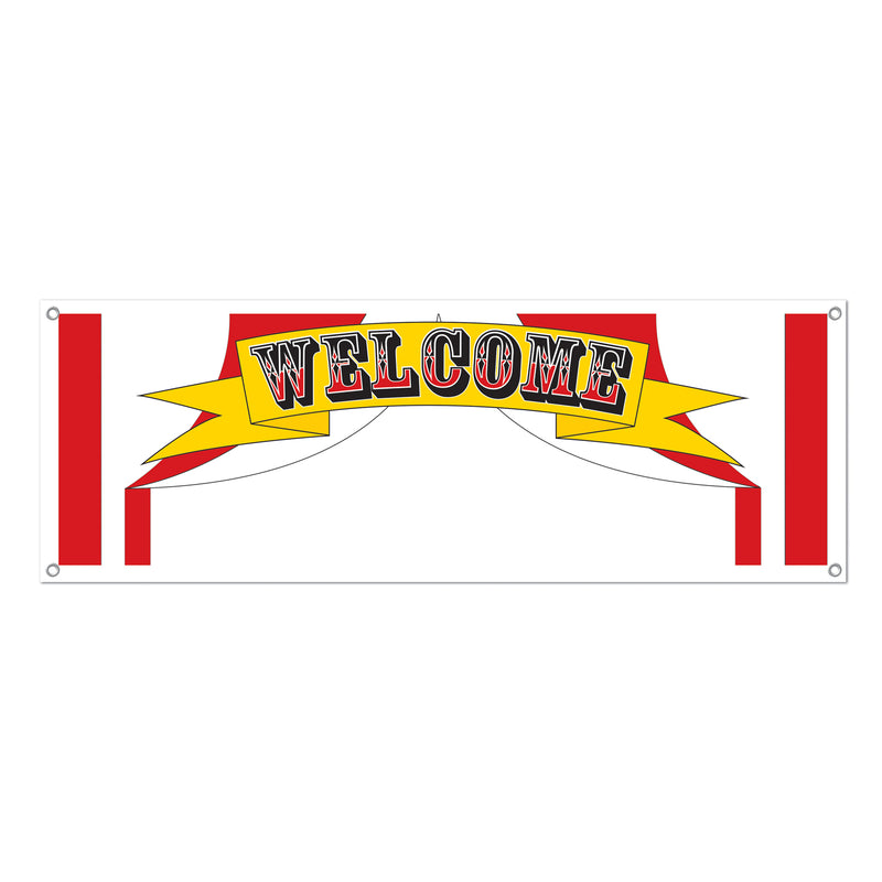 Welcome Sign Banner – 5' x 21" – (1/Pkg) by Beistle for Circus All-Weather