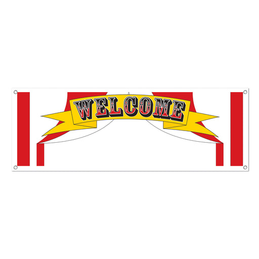 Welcome Sign Banner – 5' x 21" – (1/Pkg) by Beistle for Circus All-Weather