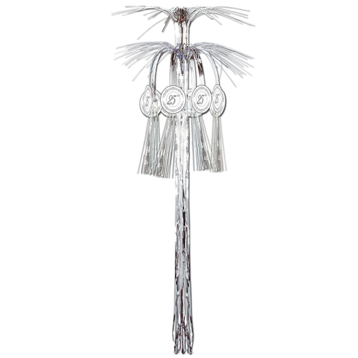 "25th" Anniv Cascade Hanging Column – 3' – (1/Pkg) by Beistle for Anniversary Metallic