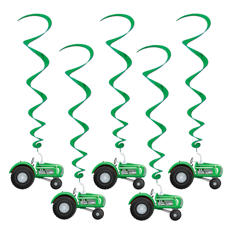 Tractor Whirls – 3' – (5/Pkg) by Beistle for Farm Whirls