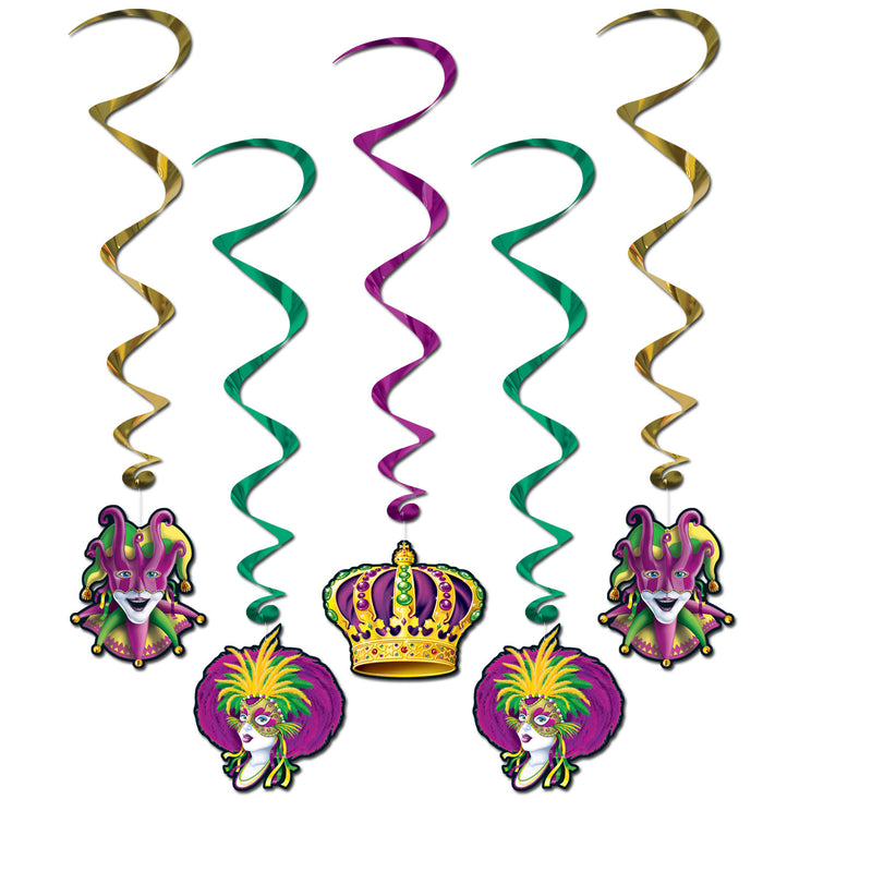 Mardi Gras Whirls – 3' 4" – (5/Pkg) by Beistle for Mardi Gras Whirls