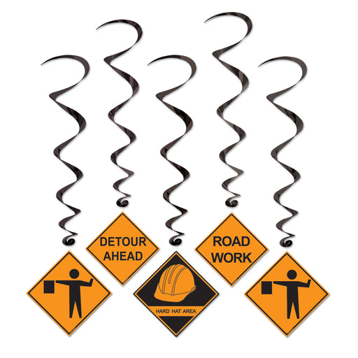 Construction Whirls – 3' 4" – (5/Pkg) by Beistle for Construction Whirls