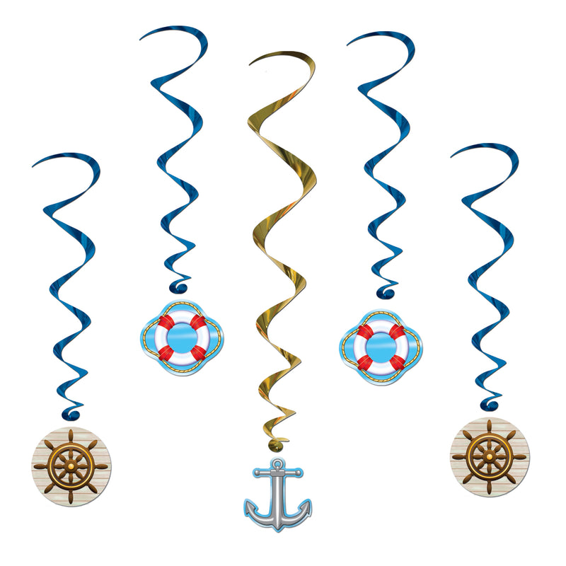 Cruise Ship Whirls – 3' 4" – (5/Pkg) by Beistle for Nautical Whirls