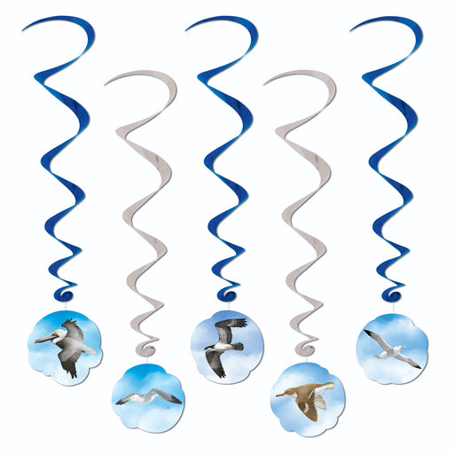 Ocean Bird Whirls – 3' 4" – (5/Pkg) by Beistle for Nautical Whirls