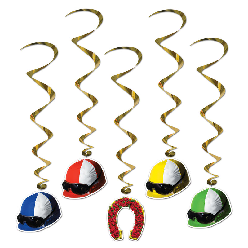Jockey Helmet Whirls – 3' 1" – (5/Pkg) by Beistle for Derby Day Whirls
