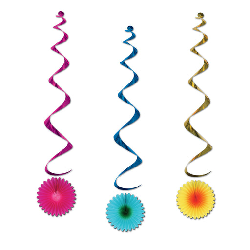 Tissue Flower Whirls – 3' 4" – (3/Pkg) by Beistle for Spring/Summer Whirls