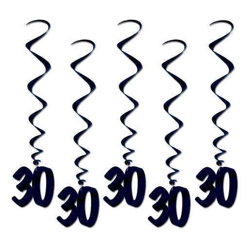 "30" Whirls – 3' – (5/Pkg) by Beistle for Over-The-Hill Whirls