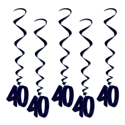 "40" Whirls – 3' – (5/Pkg) by Beistle for Over-The-Hill Whirls