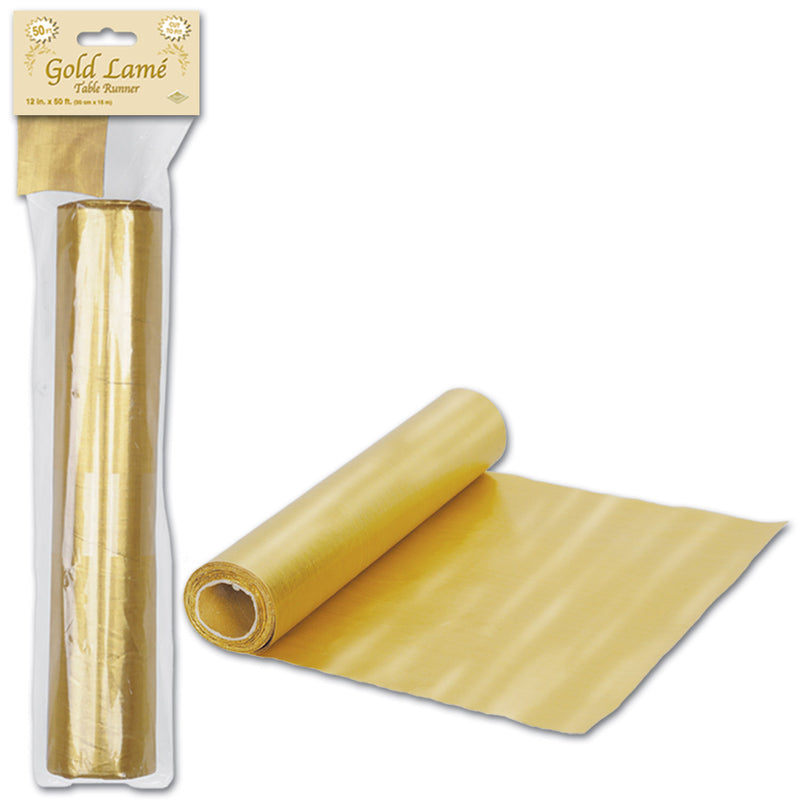 LameTable Runner – 12" x 50' – (1/Pkg) by Beistle for Anniversary Table Runners - Fabric