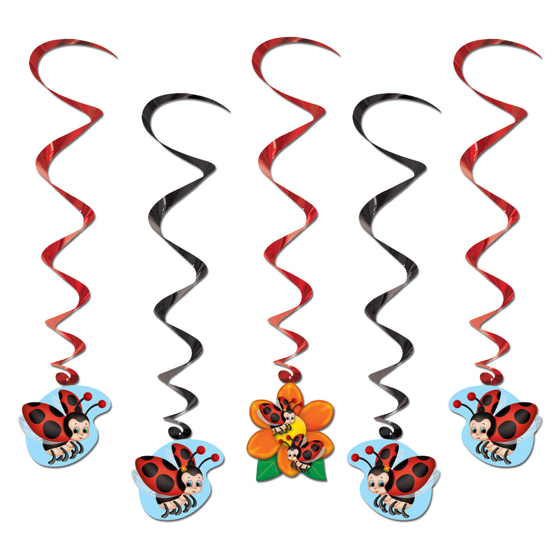 Ladybug Whirls – 3' 4" – (5/Pkg) by Beistle for Spring/Summer Whirls