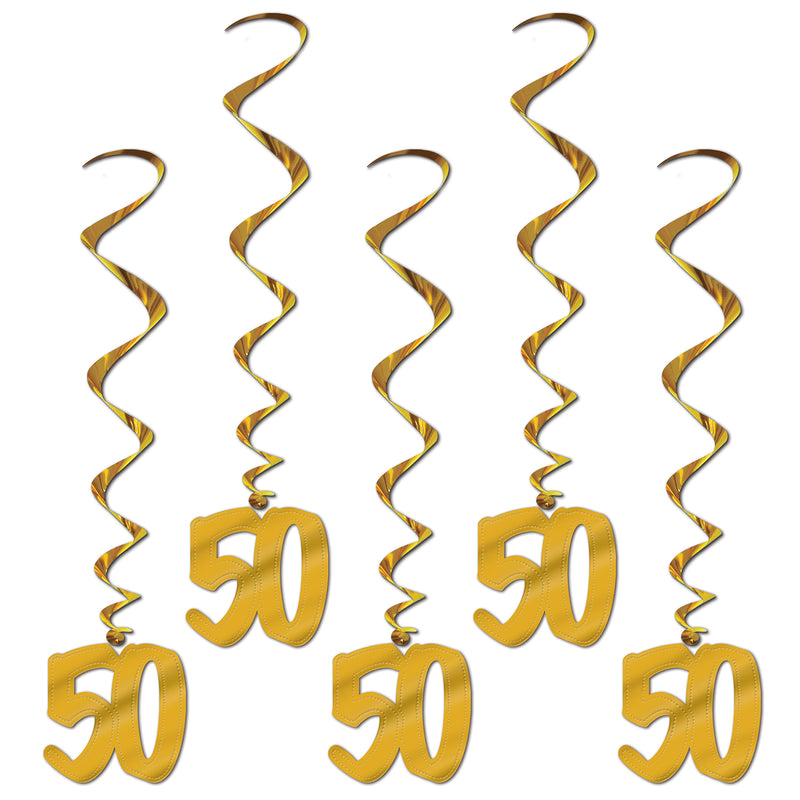 "50th" Anniversary Whirls – 3' – (5/Pkg)
