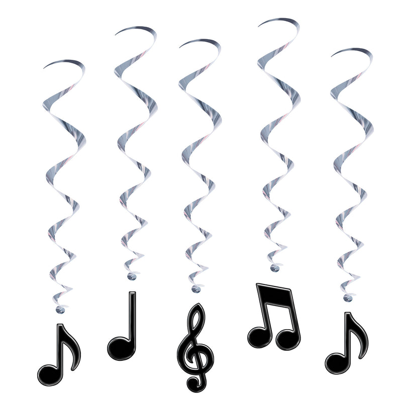 Musical Notes Whirls – 3' – (5/Pkg) by Beistle for Music Whirls