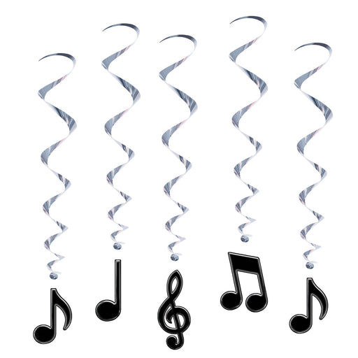 Musical Notes Whirls – 3' – (5/Pkg) by Beistle for Music Whirls
