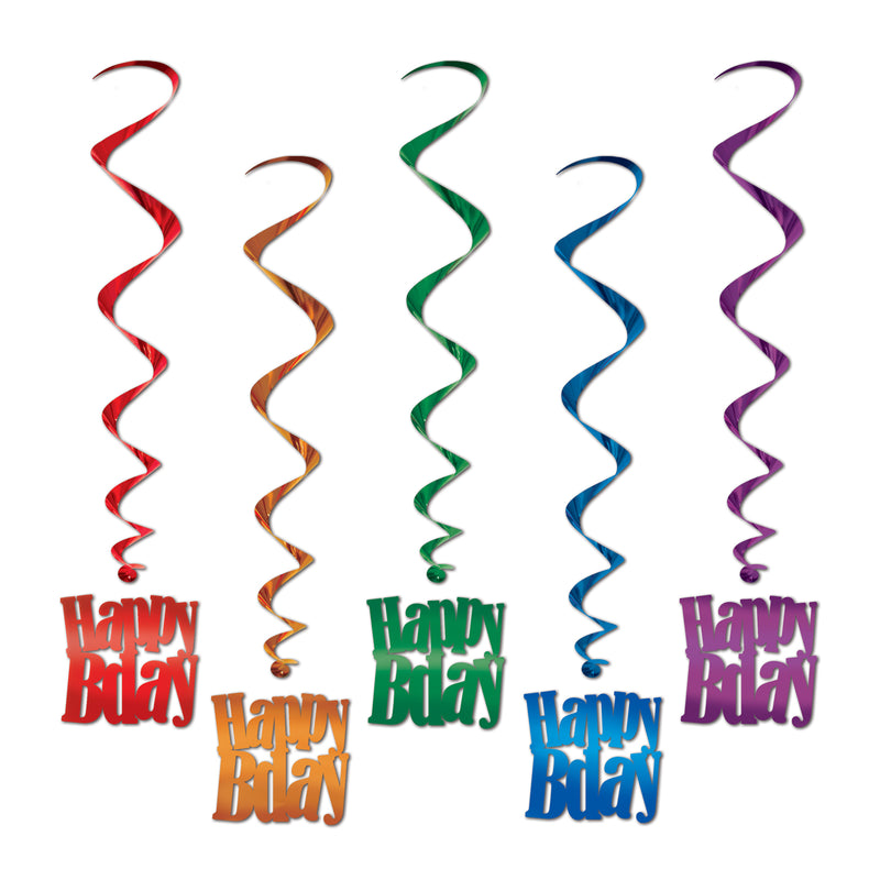 Happy Birthday Whirls – 33" – (5/Pkg)