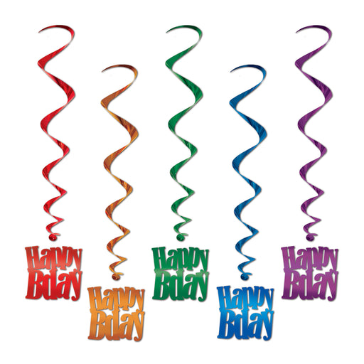 Happy Birthday Whirls – 33" – (5/Pkg) by Beistle for Birthday Whirls