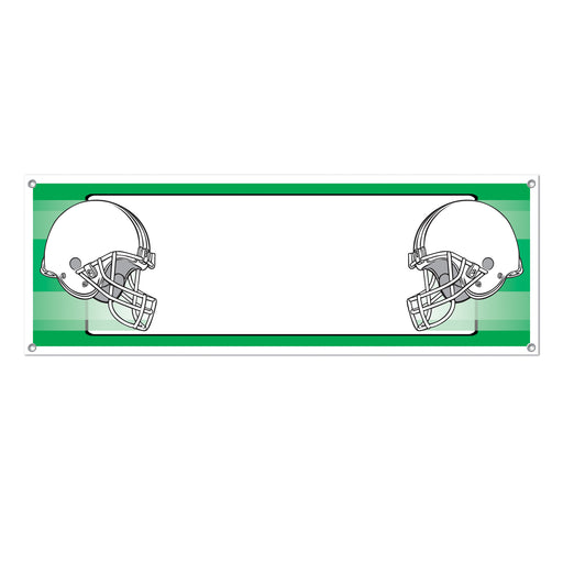 Opposing Helmets Sign Banner – 5' x 21" – (1/Pkg) by Beistle for Football All-Weather