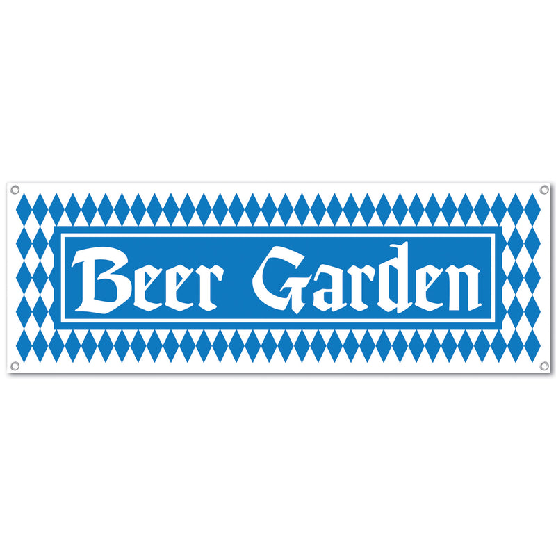 Beer Garden Sign Banner – 5' x 21" – (1/Pkg) by Beistle for Oktoberfest All-Weather