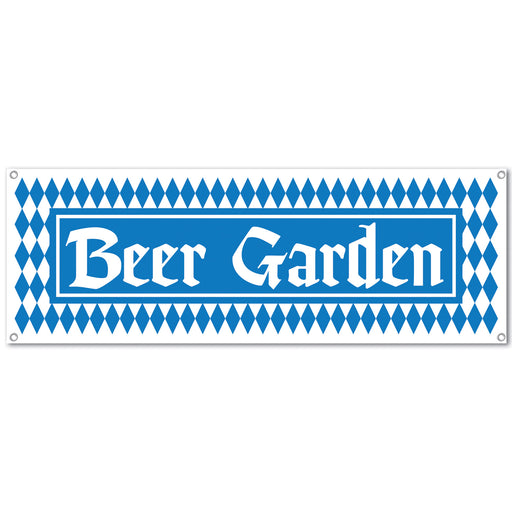 Beer Garden Sign Banner – 5' x 21" – (1/Pkg) by Beistle for Oktoberfest All-Weather