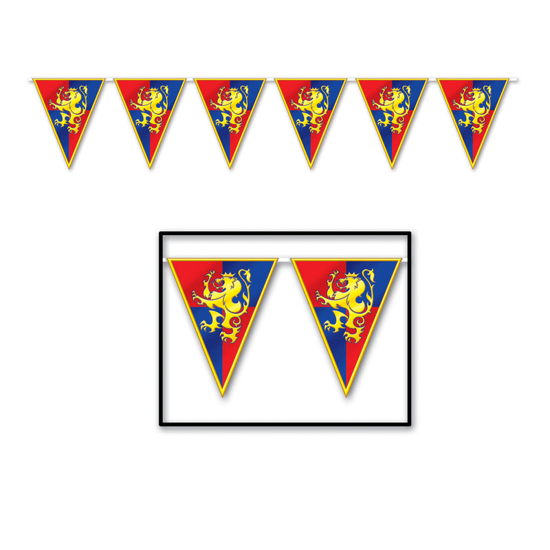 Medieval Pennant Banner – 11" x 12' – (1/Pkg) by Beistle for Medieval Pennant Banners