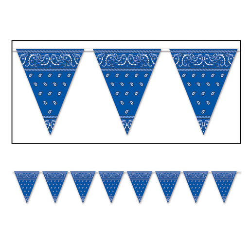 Bandana Pennant Banner – 11" x 12' – (1/Pkg) by Beistle for Western Pennant Banners