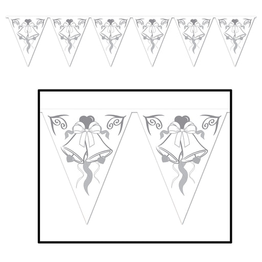 Wedding Bells Pennant Banner – 11" x 12' – (1/Pkg) by Beistle for Wedding Pennant Banners