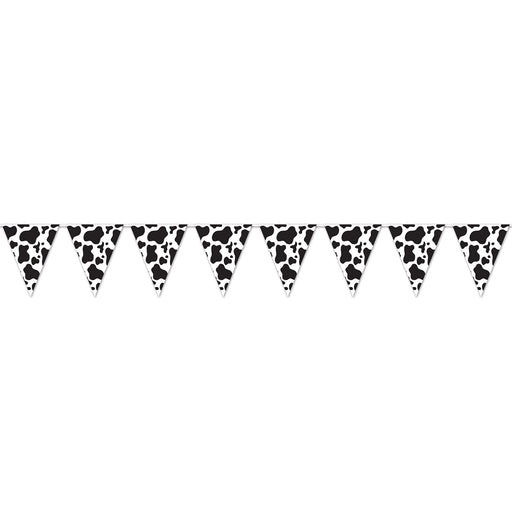 Cow Print Pennant Banner – 11" x 12' – (1/Pkg) by Beistle for Farm Pennant Banners