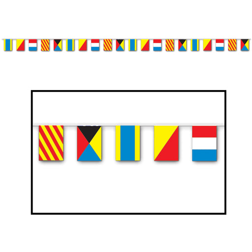 Nautical Flag Pennant Banner – 12" x 23' – (1/Pkg) by Beistle for Nautical Pennant Banners
