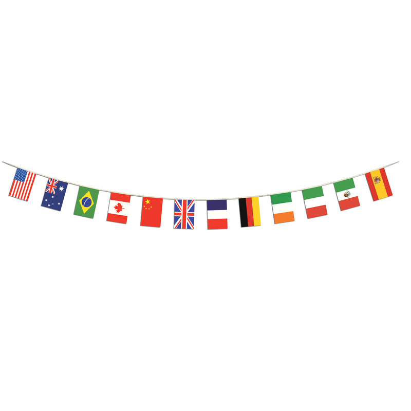 International Flag Pennant Banner – 12" x 14' 6" – (1/Pkg) by Beistle for International Pennant Banners