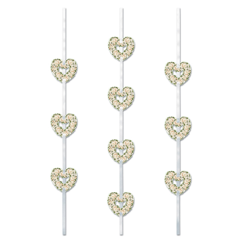 Heart Ribbon Stringers – 4' – (3/Pkg) by Beistle for Wedding Stringers