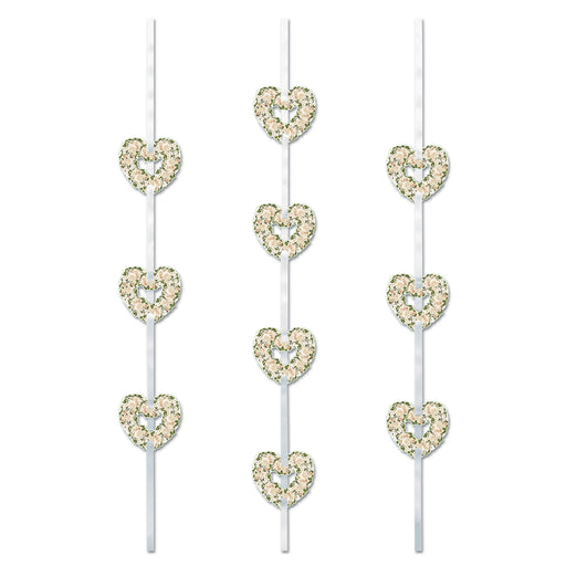 Heart Ribbon Stringers – 4' – (3/Pkg) by Beistle for Wedding Stringers