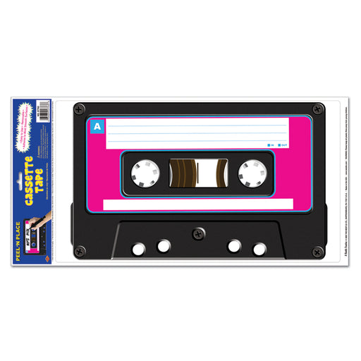 Cassette Tape Peel 'N Place – 12" x 24" Sh – (1/Sh) by Beistle for 80's Peel 'N Place