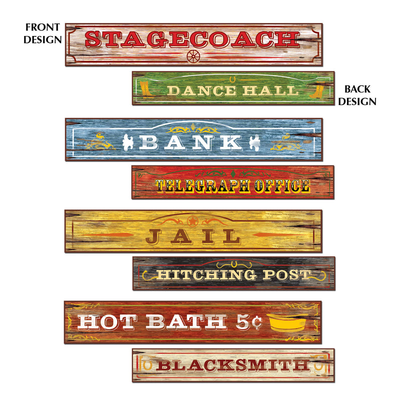 Western Sign Cutouts – 4" x 24" – (4/Pkg) by Beistle for Western Printed