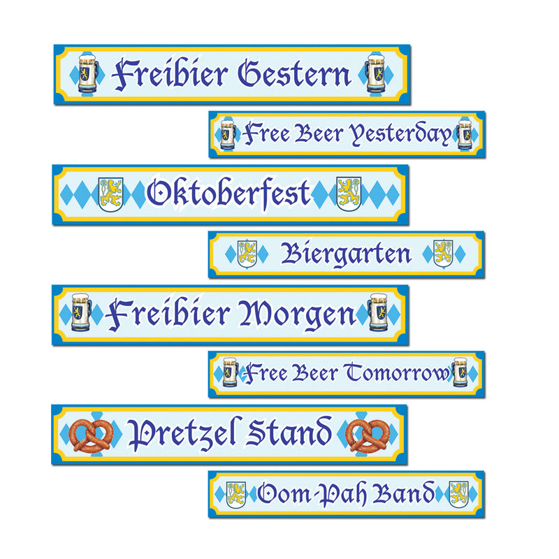 Oktoberfest Sign Cutouts – 4" x 24" – (4/Pkg) by Beistle for Oktoberfest Printed
