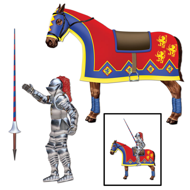 Jointed Jouster – 24"-32" – (3/Pkg) by Beistle for Medieval Printed One Side