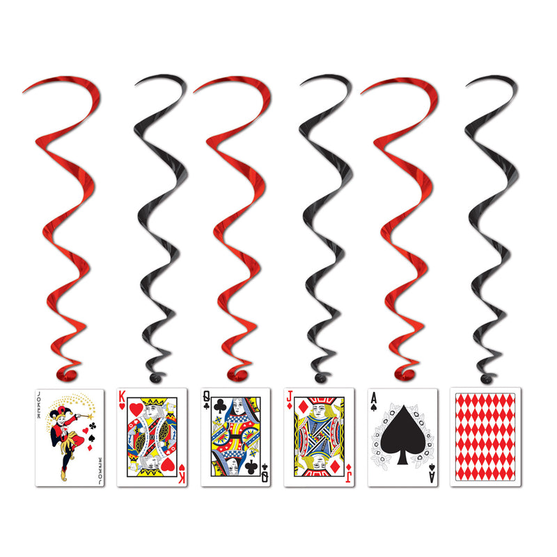 Playing Card Whirls – 3' 4" – (5/Pkg) by Beistle for Casino Whirls