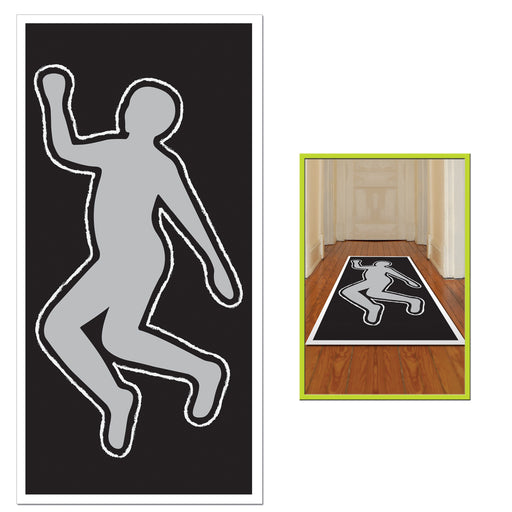 PSI Body Silhouette – 30" x 5' – (1/Pkg) by Beistle for Crime Scene Door Covers
