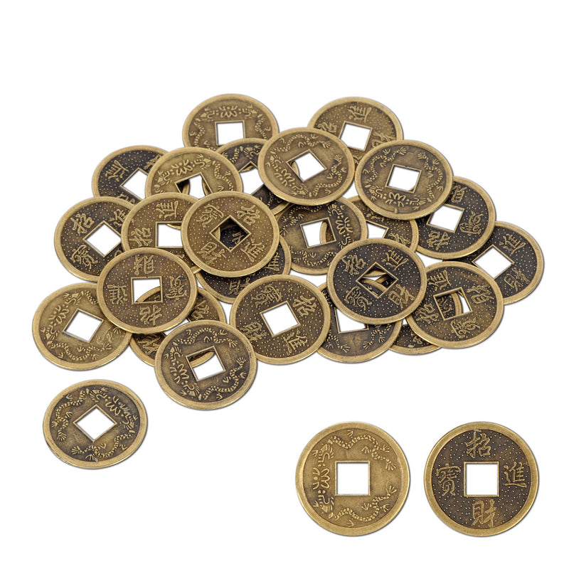 Authentic Chinese Good Luck Coins – 1" – (25/Pkg) by Beistle for Asian Plastic Coins/Favors