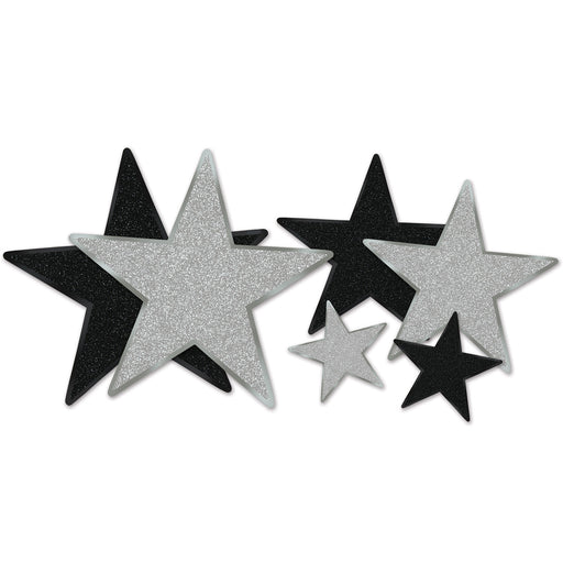 Glittered Foil Star Cutouts – Asstd – (6/Pkg) by Beistle for Awards Night Foil