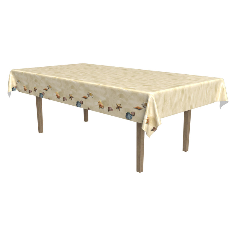 Beach Tablecover – 54" x 108" – (1/Pkg) by Beistle for Luau Table Covers - Patterned