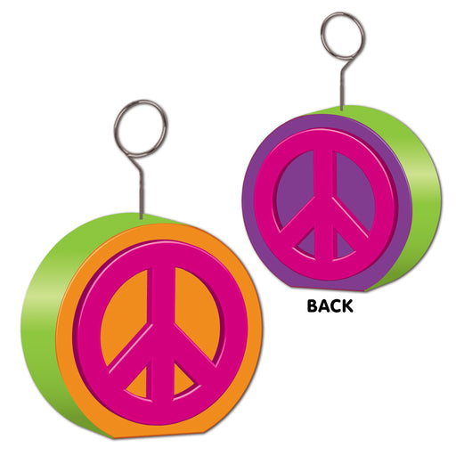 Peace Sign Photo/Balloon Holder – 6 Oz by Beistle for 60's Balloon/Photo Holders