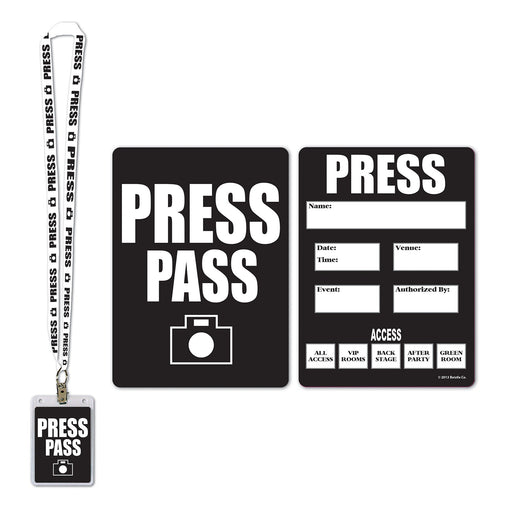 Press Party Pass – 25" – (1/Card) by Beistle for Awards Night Lanyards