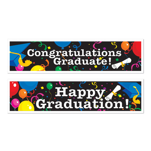 Graduation Banners – 15" x 5' – (2/Pkg) by Beistle for Graduation All-Weather