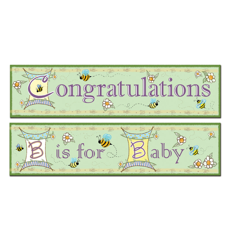 B Is For Baby Banners – 15" x 5' – (2/Pkg) by Beistle for Baby Shower All-Weather