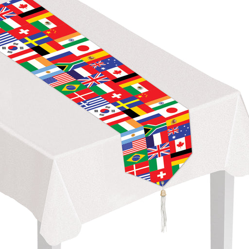 Printed International Flag Table Runner – 11" x 6' – (1/Pkg) by Beistle for International Table Runners - Printed